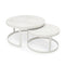 Stalux Salontafelset 'Saar' rond 80 en 60cm, kleur wit wit marmer