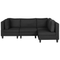 Beliani FEVIK - - Hoekbank 4-zits - Zwart - Rechterzijde - 228 cm - Polyester
