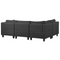 Beliani FEVIK - - Hoekbank 4-zits - Zwart - Rechterzijde - 228 cm - Polyester