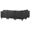 Beliani FEVIK - Hoekbank 4-zits met ottomaan - Zwart - Rechterzijde - 228 cm - Polyester