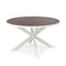 Stalux Ronde eettafel 'Daan' 135cm, kleur wit lederlook bruin
