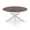 Stalux Ronde eettafel 'Daan' 135cm, kleur wit lederlook bruin