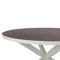 Stalux Ronde eettafel 'Daan' 135cm, kleur wit lederlook bruin