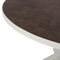 Stalux Ronde eettafel 'Daan' 135cm, kleur wit lederlook bruin