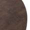 Stalux Ronde eettafel 'Daan' 135cm, kleur wit lederlook bruin