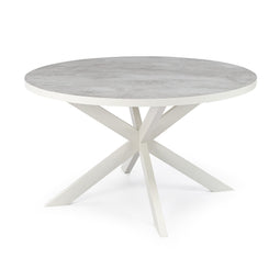 Stalux Ronde eettafel 'Daan' 135cm, kleur wit beton
