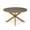 Stalux Ronde eettafel 'Daan' 120cm, kleur goud lederlook bruin