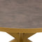 Stalux Ronde eettafel 'Daan' 120cm, kleur goud lederlook bruin