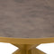 Stalux Ronde eettafel 'Daan' 120cm, kleur goud lederlook bruin