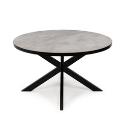 Stalux Ronde eettafel 'Daan' 120cm, kleur zwart beton
