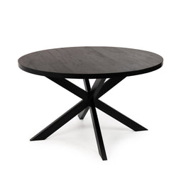 Stalux Ronde eettafel 'Daan' 148cm, kleur zwart zwart eiken