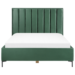 Beliani SEZANNE - Bed met opbergruimte - Donkergroen - 160 x 200 cm - Fluweel
