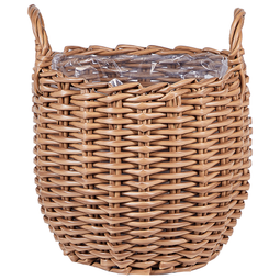 Beliani AUCUBA - Bloempot set van 3 - Bruin - PE rotan