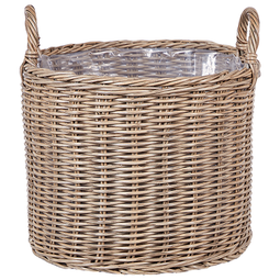 Beliani PENDULA - Bloempot set van 3 - Bruin - PE rotan