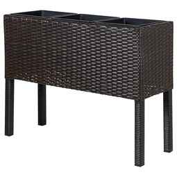 Beliani CARAGANA - Hoge plantenbak - Bruin - PE rotan