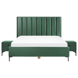 Beliani SEZANNE - Slaapkamerset - Donkergroen - 180 x 200 cm - Fluweel