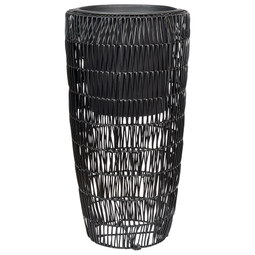 Beliani CHELONE - Bloempot set van 2 - Zwart - PE rotan