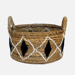 Uma Cantik Planter Low Basket Black - L