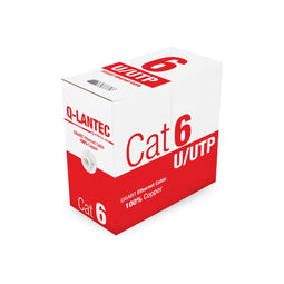 Stevige UTP-netwerkkabel categorie 6 Q-Lantec KIU6PVC305Q Lichtgrijs 305 m