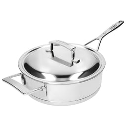 Hapjespan met dubbelwandige deksel 'Silver 7'