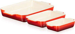 Ovenschalen Set van 3 18/25/32cm 'Kersenrood'