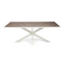 Stalux Eettafel 'Gijs' 240 x 100cm, kleur wit lederlook bruin