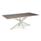 Stalux Eettafel 'Gijs' 180 x 100cm, kleur wit lederlook bruin