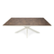 Stalux Eettafel 'Gijs' 180 x 100cm, kleur wit lederlook bruin