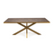 Stalux Eettafel 'Gijs' 200 x 100cm, kleur goud lederlook bruin