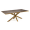 Stalux Eettafel 'Gijs' 200 x 100cm, kleur goud lederlook bruin