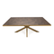 Stalux Eettafel 'Gijs' 200 x 100cm, kleur goud lederlook bruin