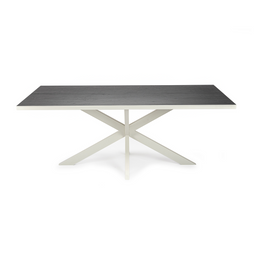Stalux Eettafel 'Gijs' 180 x 100cm, kleur wit zwart eiken
