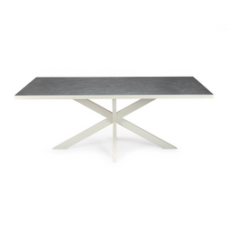 Stalux Eettafel 'Gijs' 180 x 100cm, kleur wit zwart marmer