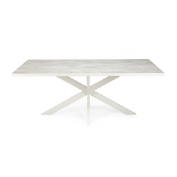 Stalux Eettafel 'Gijs' 180 x 100cm, kleur wit beton