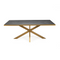 Stalux Eettafel 'Gijs' 200 x 100cm, kleur goud zwart marmer