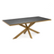 Stalux Eettafel 'Gijs' 200 x 100cm, kleur goud zwart marmer