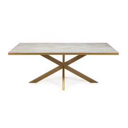 Stalux Eettafel 'Gijs' 180 x 100cm, kleur goud beton