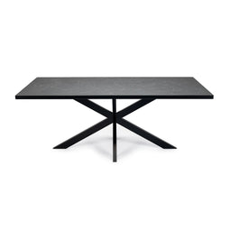 Stalux Eettafel 'Gijs' 180 x 100cm, kleur zwart zwart marmer