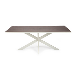 Stalux Eettafel 'Gijs' 240 x 100cm, kleur wit bruin hout