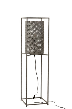 STAND LAMP STR HOL MET GRY S