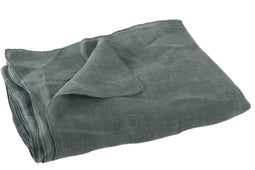 THROW STONEWASH LINEN DK GREEN