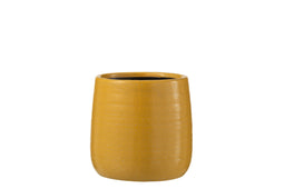 J-Line bloempot Effen - keramiek - oker - medium - Ø 14.50 cm