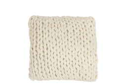 CUSHION KNITTED SQUARE ACR WH