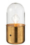 J-Line Antiek tafellamp - glas & zink - goud - large - LED lichtjes - woonaccessoires