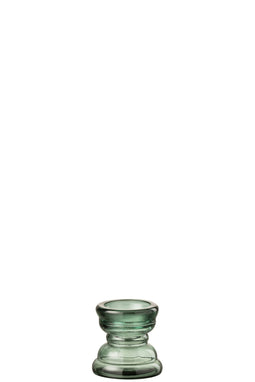 CANDLE HOLDER NICE GLASS GRN S