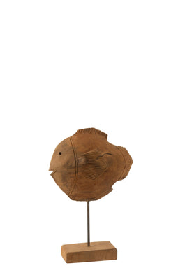 FISH ON FOOT TEAK WOOD NAT S