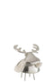 J-Line figuur Hert - metaal/textiel - zilver/wit - medium