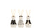J-Line decoratie Konijn Max - keramiek - small - 3 stuks