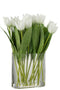 TULIPS VASE OVAL PL GL WH