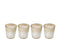 J-Line doos 4 geurkaars Deluxe - glas - zilver